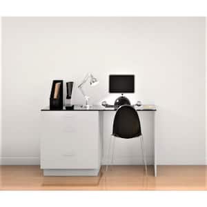 Fairhope 61 in. W x 34.5 in. H x 24 in. D Bright White Simple Desk Bundle 1