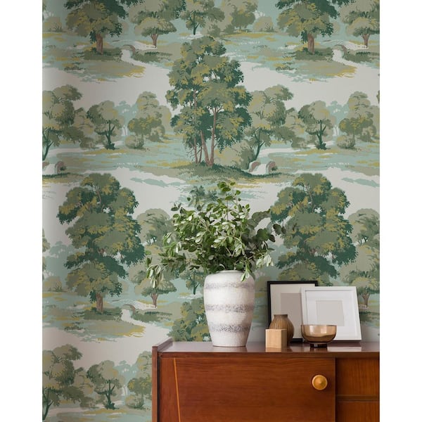 Green Sherwood Glade Wallpaper Sample