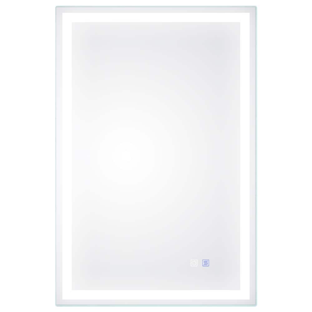 24 in. W x 36 in. H Large Rectangular Frameless Anti-Fog and Touch Sensor W