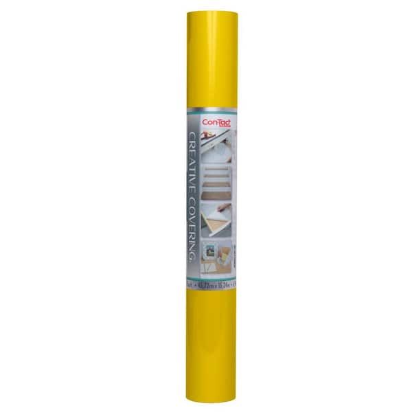 Dandelion Yellow 18 in. D x 600 in. L Self-Adhesive Vinyl Shelf and Drawer Liner, 1-Pack