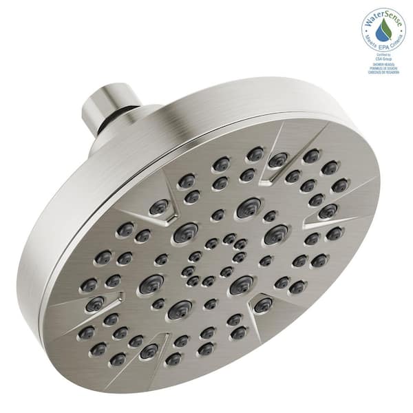 Delta 5-Spray Patterns 1.75 GPM 6 in. Wall Mount Fixed Shower Head