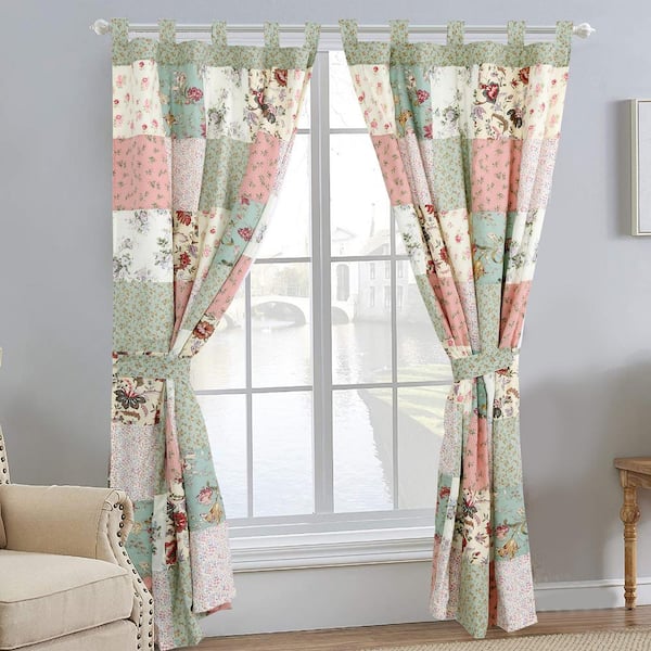 Cozy Line Home Fashions Fl Vine Country Cottage Flower Garden Patchwork Straight Multi Color Rod Pocket Window Curtain Panel Ds 2 Piece Bb01090609d Panel84 The