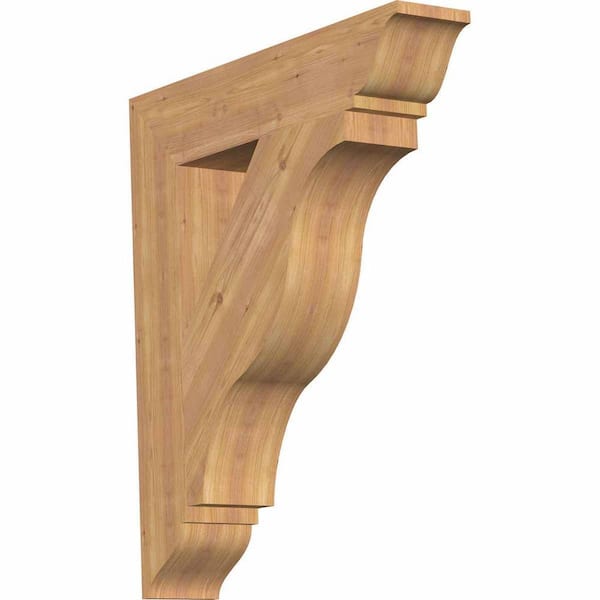 Ekena Millwork 5.5 in. x 34 in. x 30 in. Western Red Cedar Funston Traditional Smooth Bracket