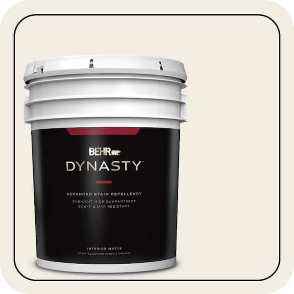 BEHR DYNASTY 5 gal. #12 Swiss Coffee Matte Interior Stain-Blocking Paint & Primer