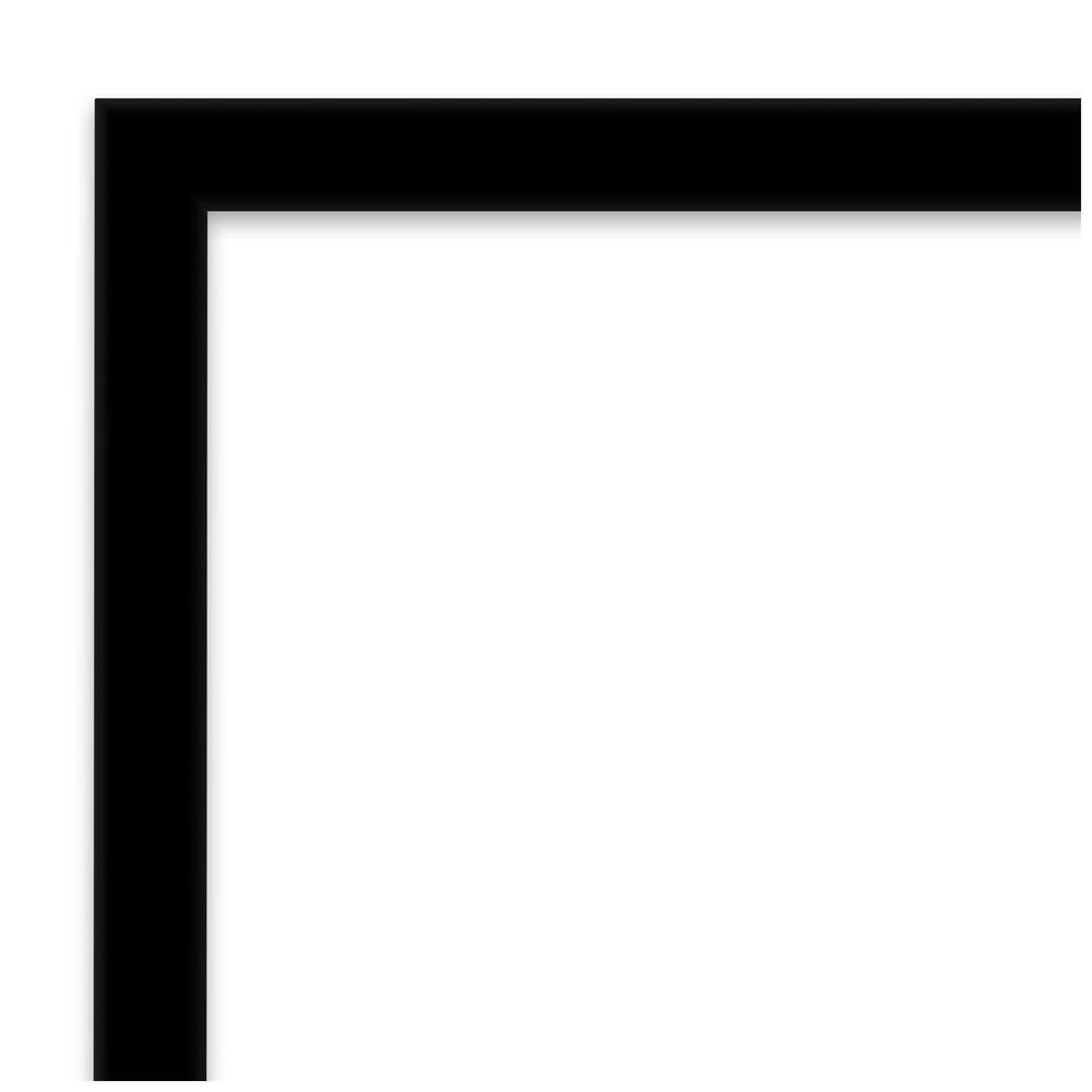Jet Black Rectangular Beveled Bathroom Wall Mirror