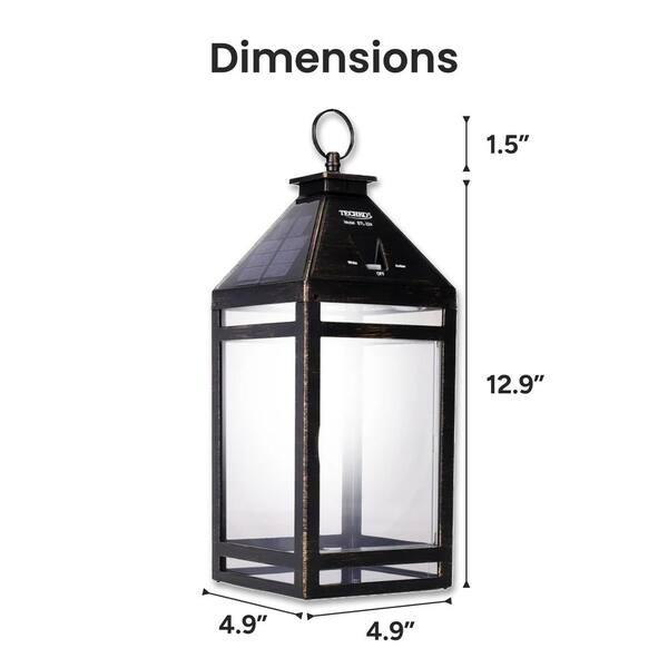 TECHKO Solar Hanging Wall Lantern Black Coach Sconce Dusk to Dawn