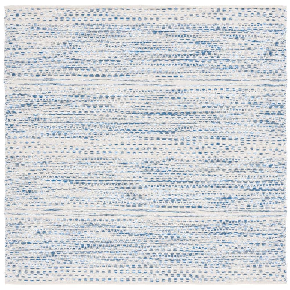 Kilim 6 ft. x 6 ft. Ivory/Blue Chevron Striped Square Area Rug price history on PriceWatchPro