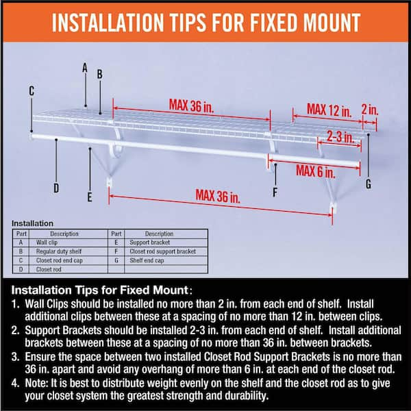 Wire shelf best sale hanging rod