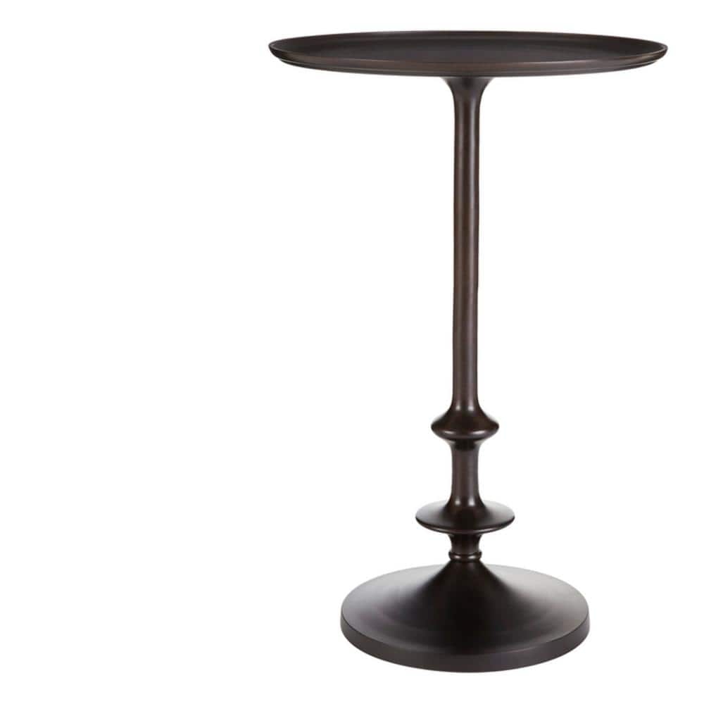 Bellkirk Round Dark Bronze Metal Accent Table 14.5 in. W x 22.25 in. H by HDC 