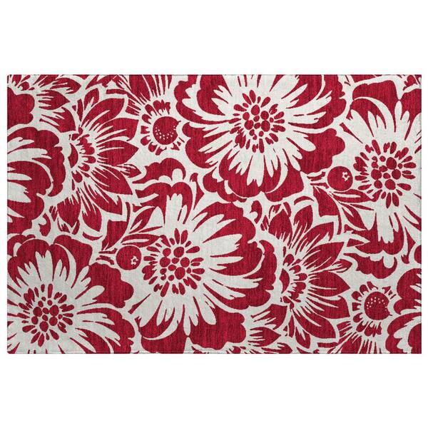 Dream Shag Premium Machine Washable Abstract ADS551 Burgundy 2 ft. x 3 ft. Accent Rug
