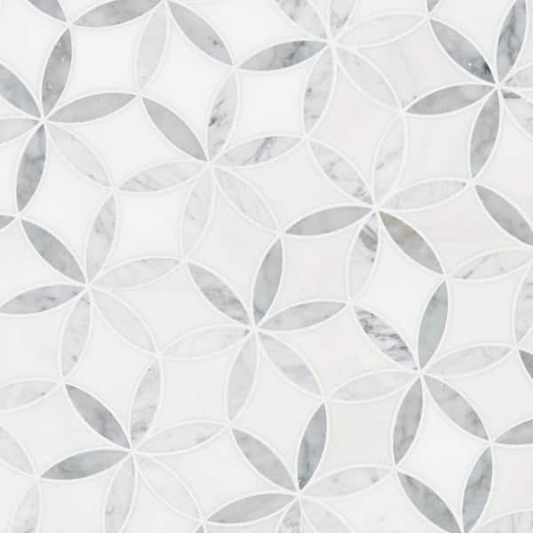 RIU 大理石　flower&marble onp Ivy Hill Tile Lupa Diamond Salt White 12 in. x 12 in