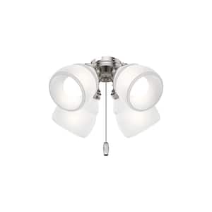 4-Light Brushed Nickel Ceiling Fan Shades LED Light Kit