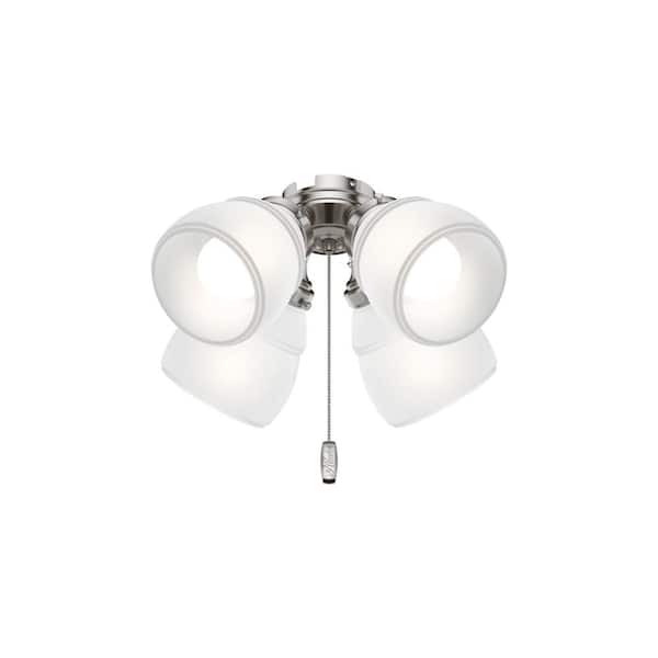 Hunter 4-Light Brushed Nickel Ceiling Fan Shades LED Light Kit
