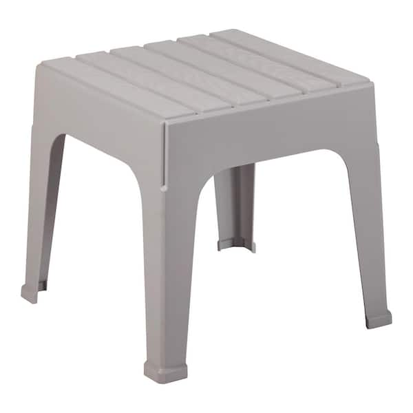 Light Grey Stacking Resin Outdoor Side Table