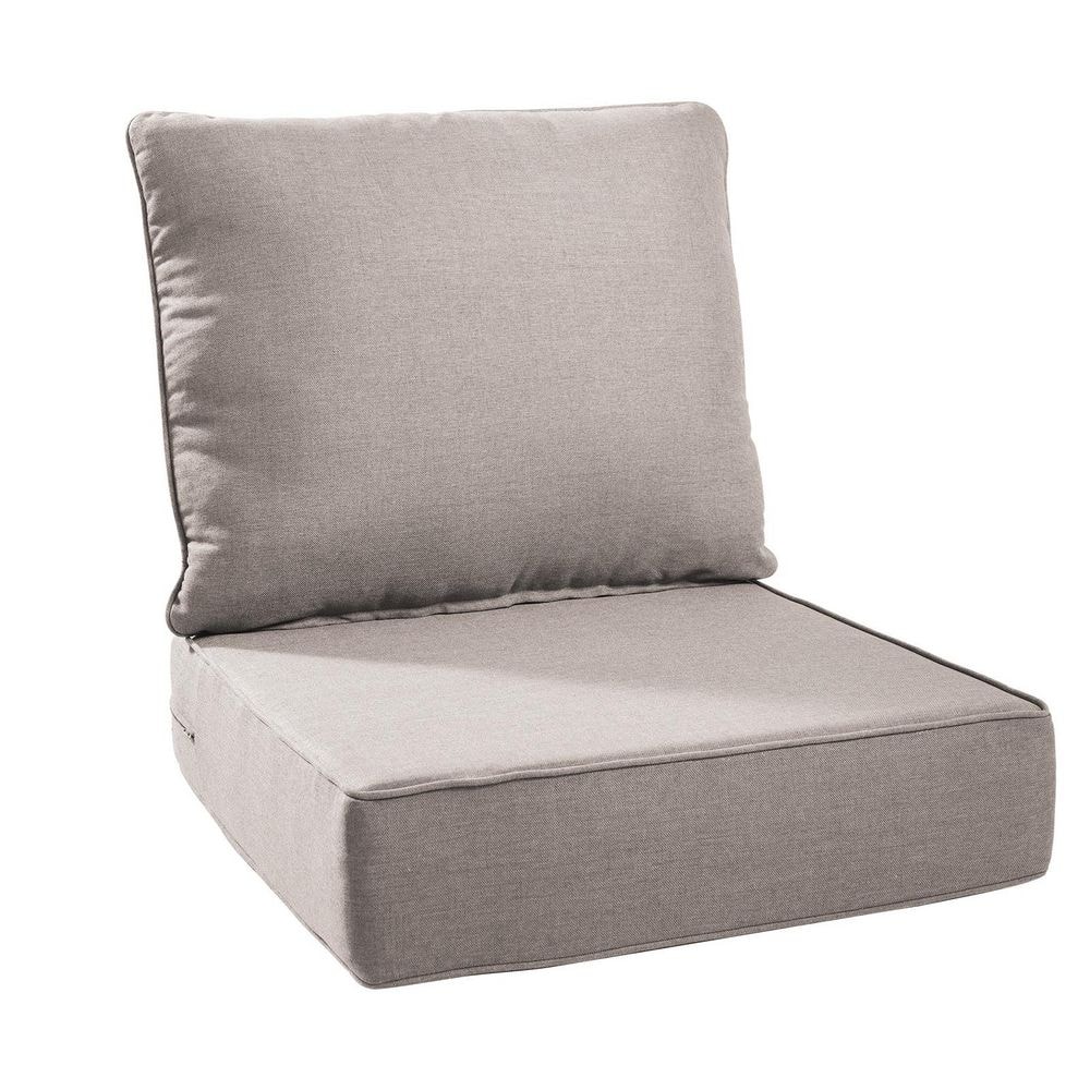 Modern 24 in. x 24 in. x 6 in. 2-Piece Deep Seating Outdoor Lounge Chair Thick Cushion Set in Beige (1-Set) price history on PriceWatchPro