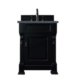 Brookfield 26 in. W x 23.5 in. D x 34.3 in. H Single Vanity in Antique Black with Charcoal Soapstone Top