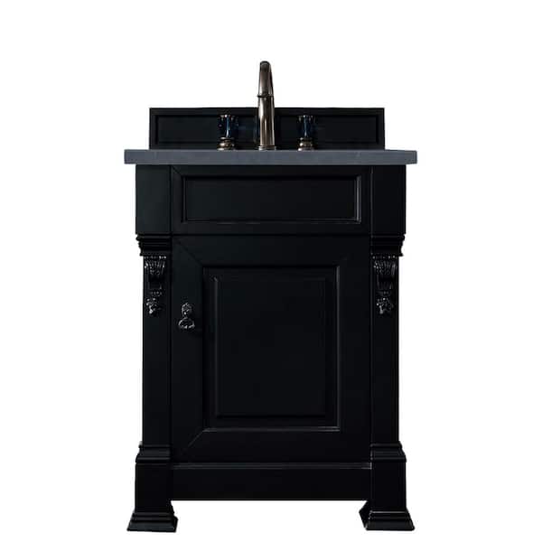 James Martin Vanities Brookfield 26 in. W x 23.5 in. D x 34.3 in. H Single Vanity in Antique Black with Charcoal Soapstone Top
