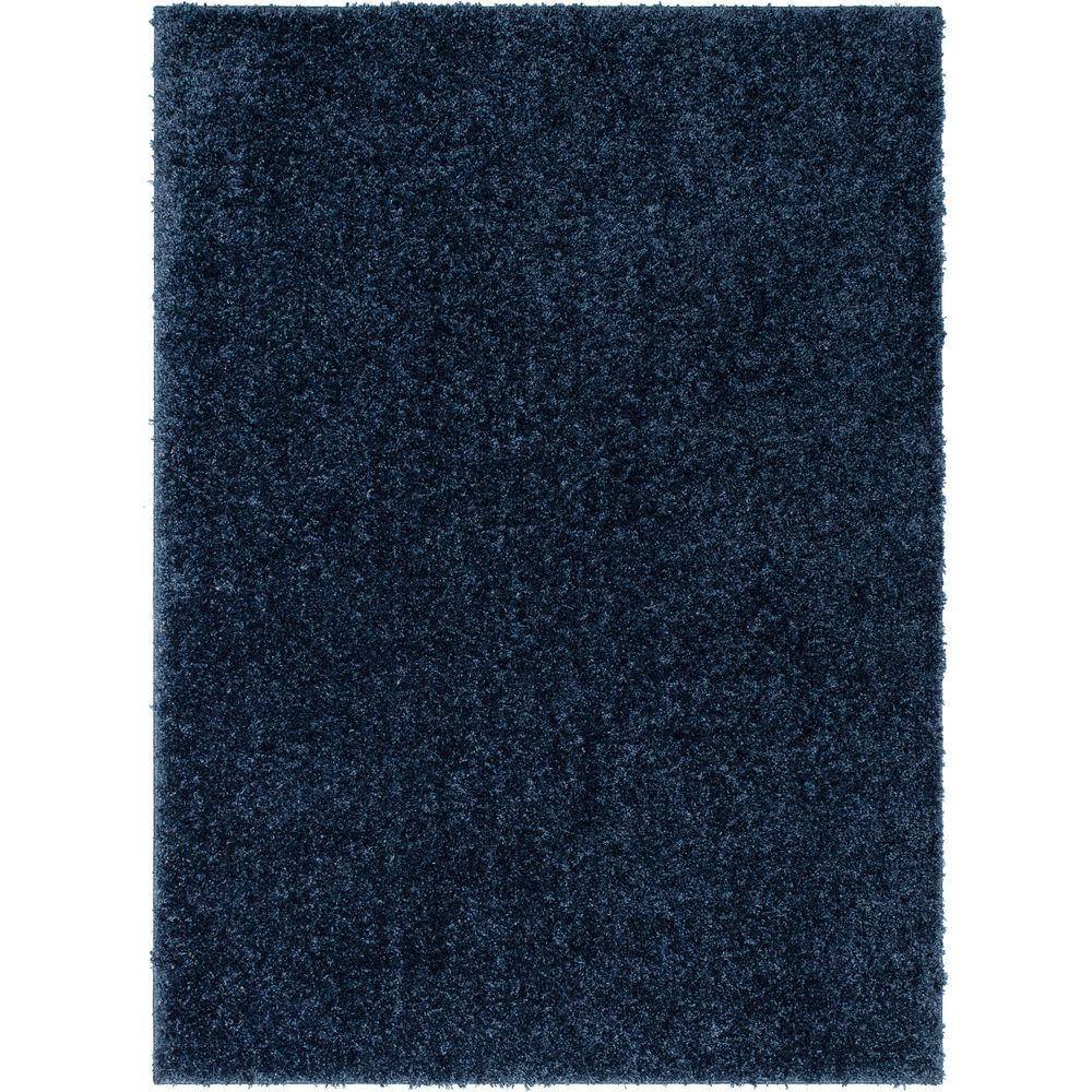 Well Woven Elle Basics Emerson Solid Shag Dark Blue 2 ft. 3 in. x 3 ft ...