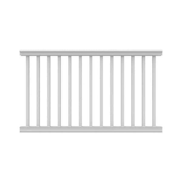 Barrette Outdoor Living Bella Premier Series 6 ft. x 42 in. White Vinyl Rail Kit with Square Balusters