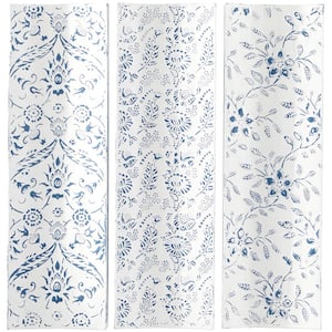 Metal White Floral Wall Decor with Embossed Details (Set of 3)