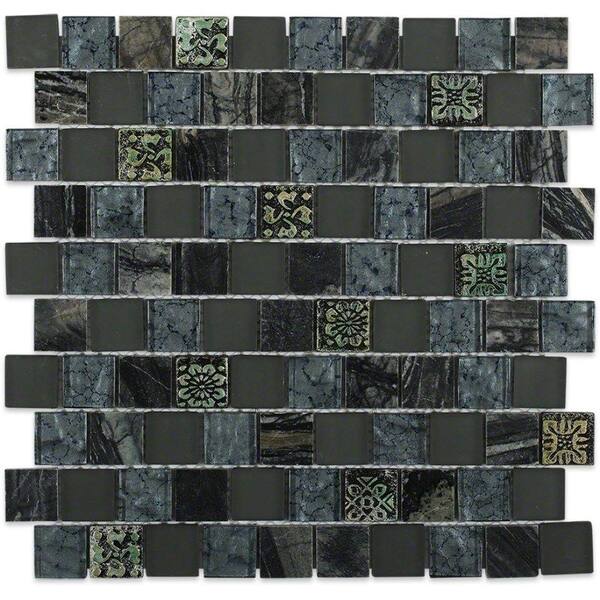 Ivy Hill Tile Inheritance Afternoon Shadow Marble and Glass Mosaic Wall Tile - 3 in. x 6 in. Tile Sample