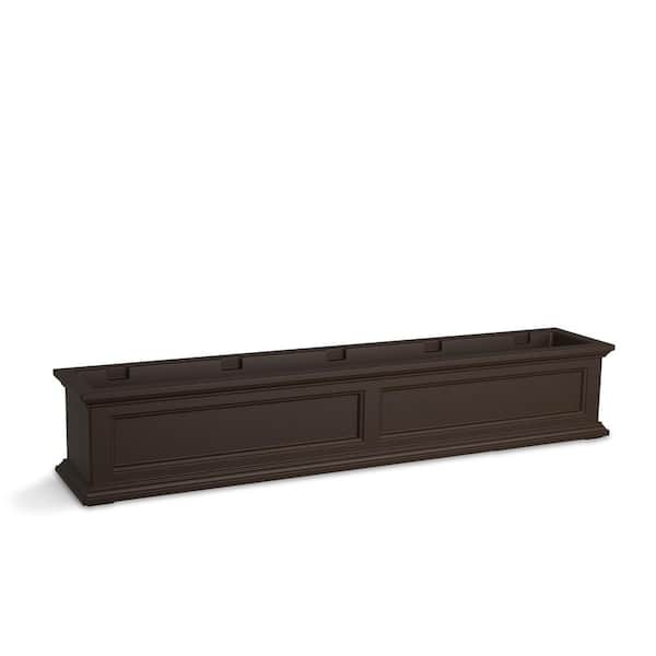Fairfield 60 in. x 11 in. Self-Watering Espresso Polyethylene Window Box