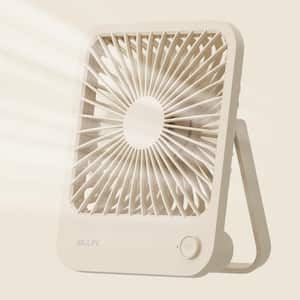 6.5 in. 4 Speeds Personal Fan in Light Brown with USB Rechargeable