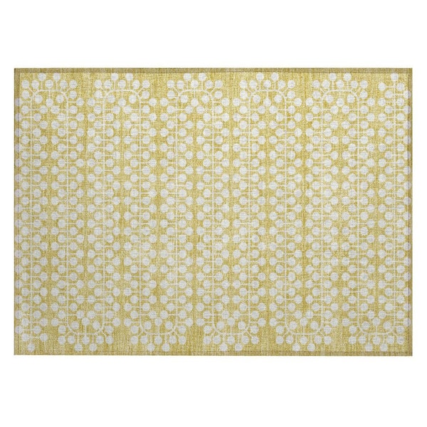 Addison Rugs Chantille Machine Washable Indoor/Outdoor Abstract ACN2247 Gold 1 ft. 8 in. x 2 ft. 6 in. Accent Rug