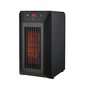 1500-Watt 6-Elements Black Compact Electric Quartz Infrared Heater with Remote Control, Timer and ECO Efficiency Setting