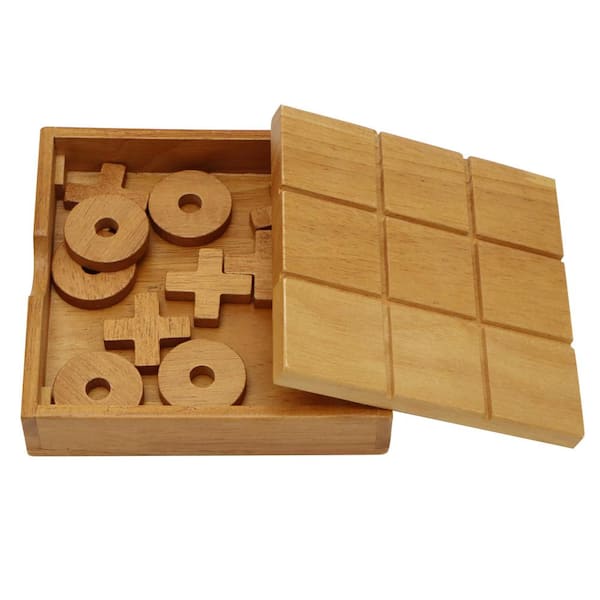 JOYIN 5.5 in. Natural Wooden Tic Tac Toe Board Game, For Kids and Adults, Table Toy Player Room Decor Tables Family