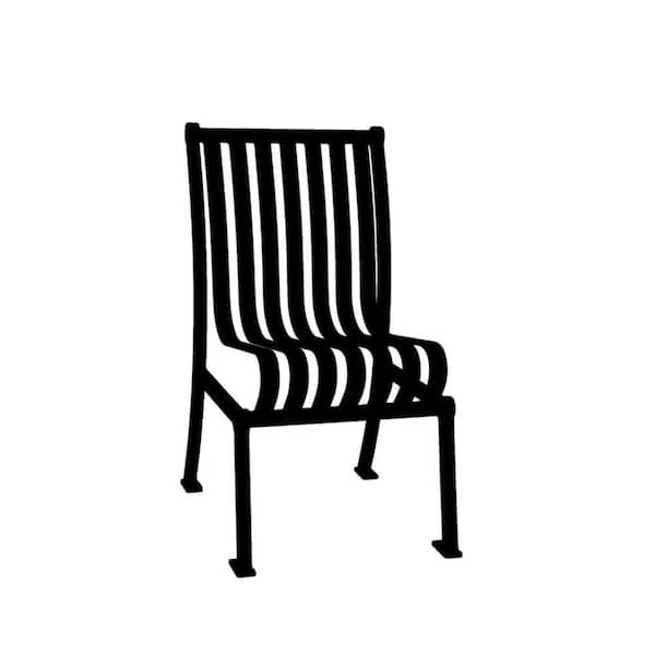 Ultra Play Black Commercial Park Hamilton Portable Patio Chair with No Arms Surface Mount and Vertical Slats