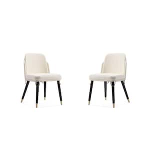 Estelle Cream and Black Faux Leather Dining Chair (Set of 2)