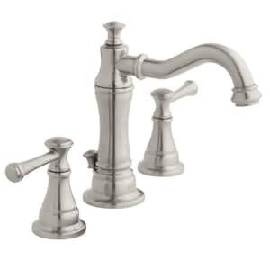 Warnick 8 in. Widespread Double-Handle Bathroom Faucet in Brushed Nickel