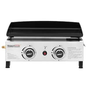 Hitechluxe 2-Burner Portable Propane Gas Grill Griddle Camp Stove in ...