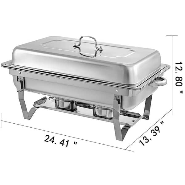 New Full Size 8 Qt Stainless Steel Chafing Dish Chafer 