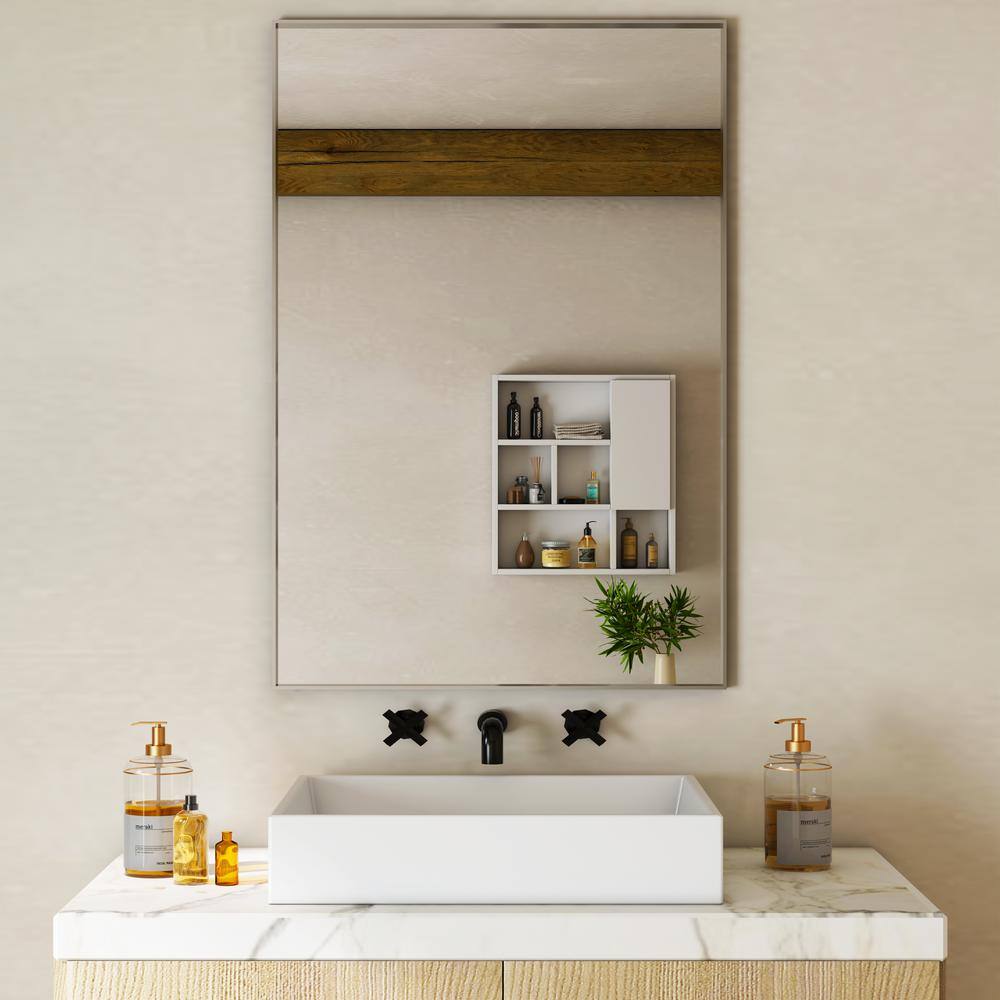 TOOLKISS 24 in. W x 36 in. H Rectangular Aluminum Framed Wall Bathroom ...