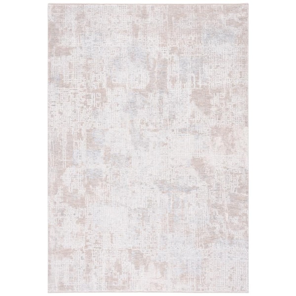 SAFAVIEH Marmara Gray/Beige/Blue Solid Distressed 8 ft. x 10 ft. Border Floral Area Rug