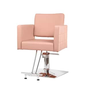 Faux Leather Seat Swivel Salon Chair in Pink