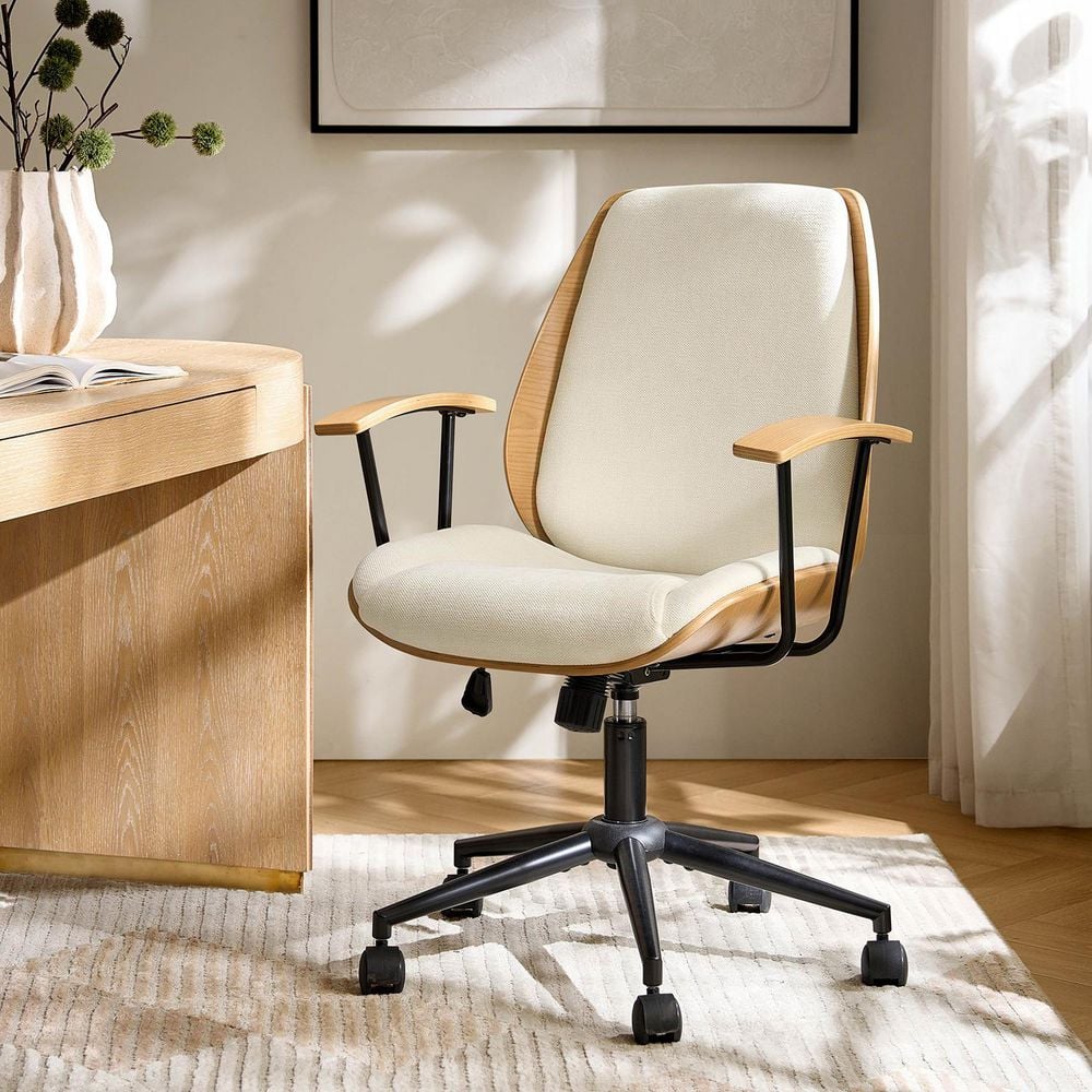 セルライティ JAYDEN CREATION Adrian Ivory 24.75 in. W Height-adjustable Swivel