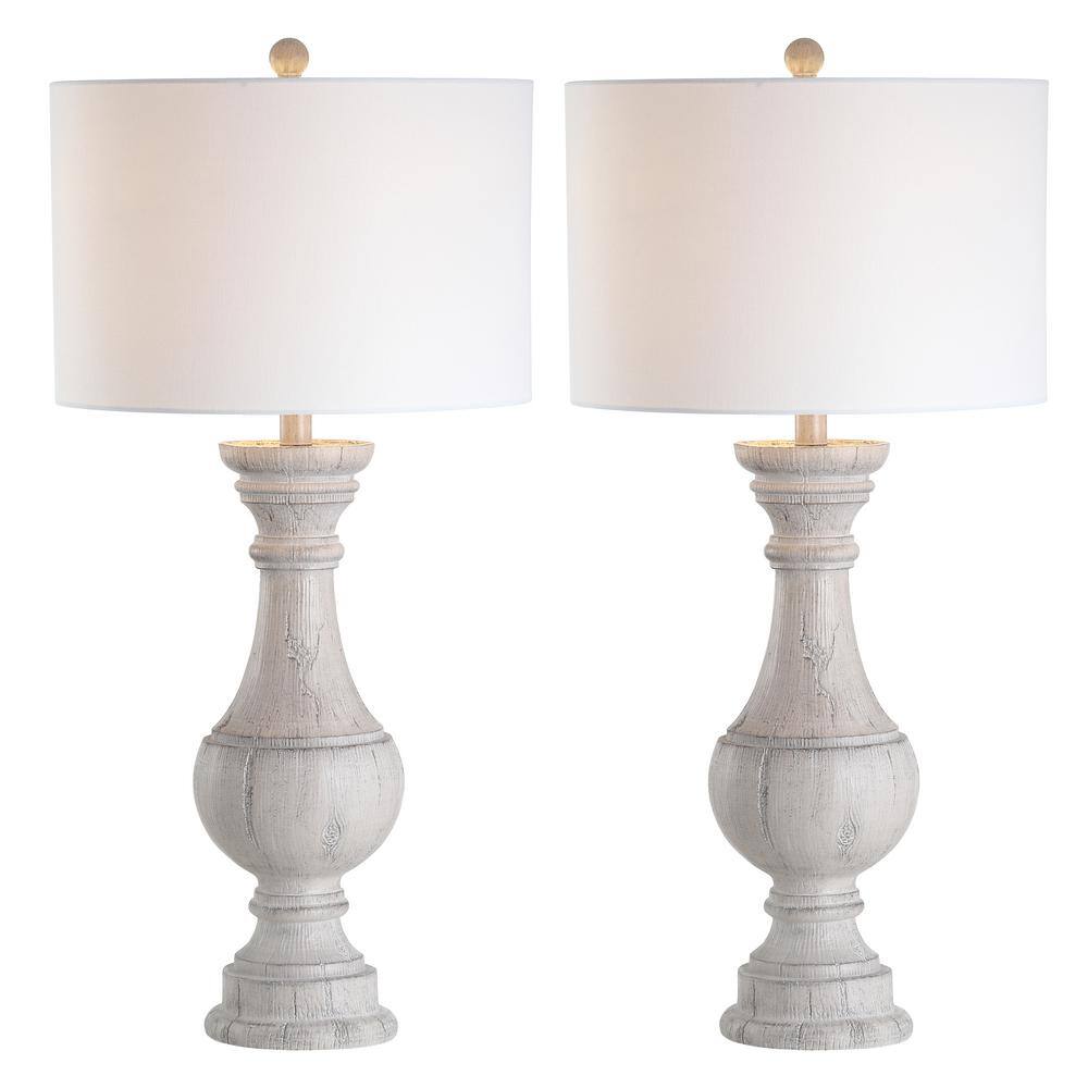 Savion 31.25" White Wash Polyresin Table Lamp Set