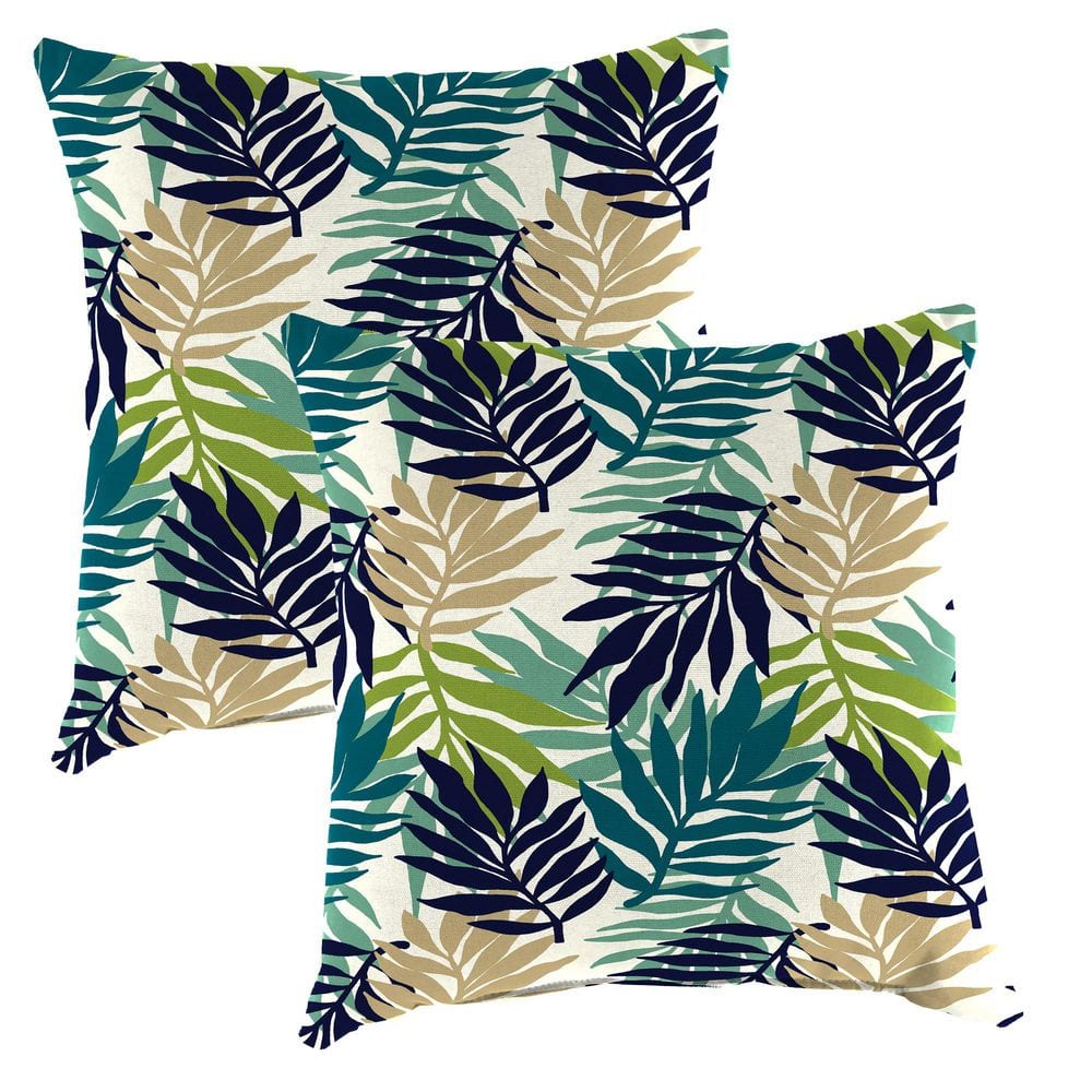 22 in. L x 22 in. W x 8 in. T Square Outdoor Throw Pillow in Manchester Kelp (2-Pack) price history on PriceWatchPro