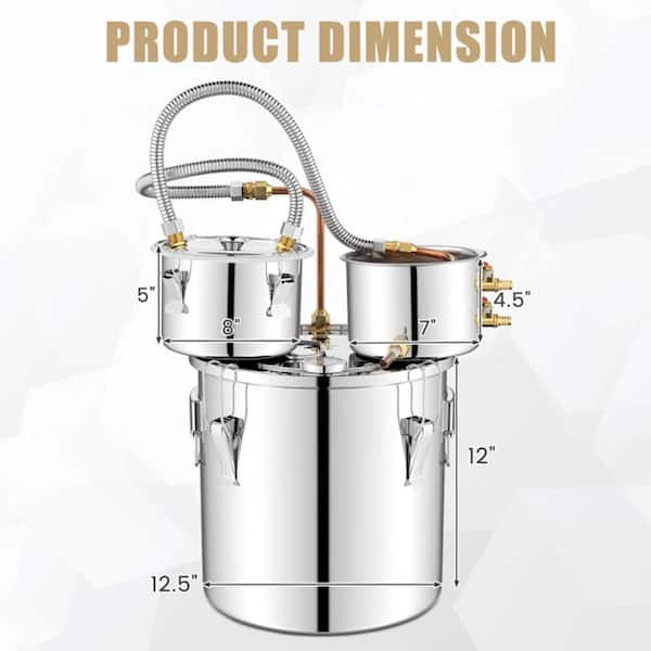 5 gal. 22L Silver Home Water Distiller for DIY Whisky NPCE3327