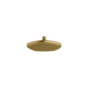 Occasion 1-Spray Patterns with 1.75 Gpm 8.25 in. Wall Mount Fixed Shower Head in Vibrant Brushed Moderne Brass