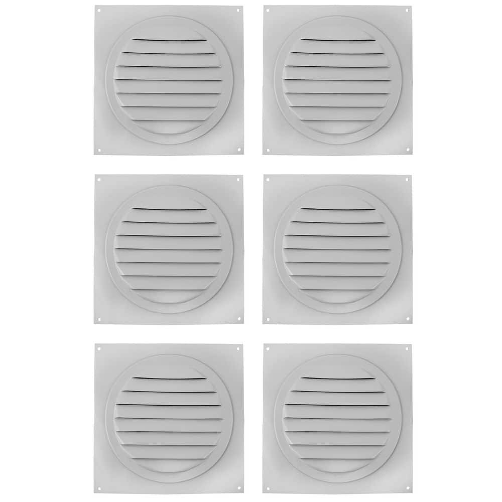 6 in. Aluminum Round Soffit Vent in White (6-Pack)
