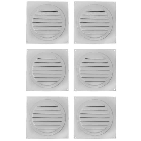 Active Ventilation 6 in. Aluminum Round Soffit Vent in White (6-Pack)