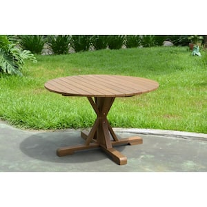 Ambercrest Antique Copper Wood Outdoor Dining Table