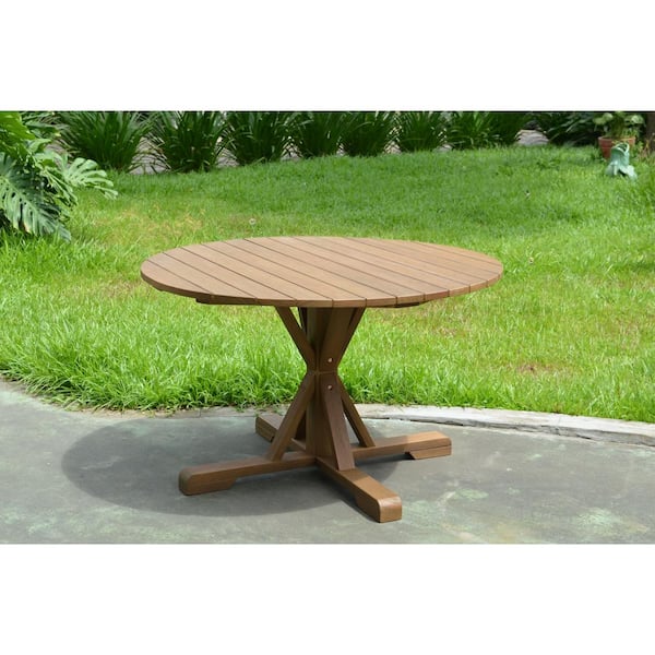 Hampton Bay Ambercrest Antique Copper Wood Outdoor Dining Table