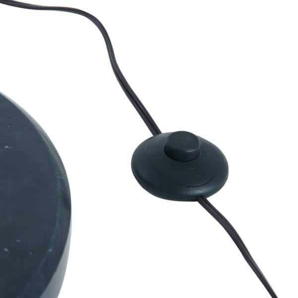 78 in. Black Arc Floor Lamp with Marble Base and Rattan Shade