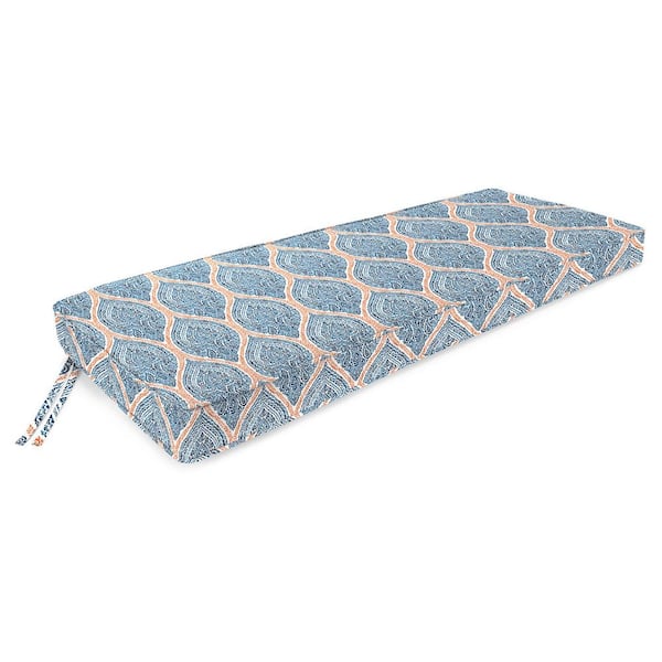Jordan Manufacturing 46 in. W x 17 in. D x 3 in. T Rectangular Outdoor Bench Cushion in Andorra Tiger Lily