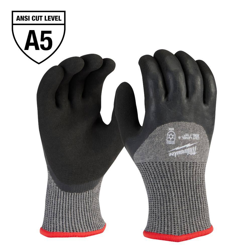 Milwaukee XXLarge Red Latex Level 5 Cut Resistant Insulated Winter Dipped Work Gloves 4873